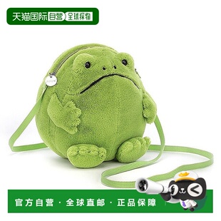 欧洲直邮Jellycat 绿色尼龙/聚酯纤维瑞奇雨蛙袋玩偶