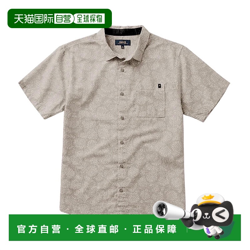 自营roark鬼灰男式旅行短袖纽扣衬衫-鬼灰 美国奥莱直发