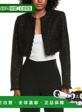 自营Bardot Karoline Boucle Cropped Jacket - black 美国奥莱直