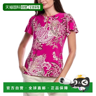 自营 Jones New York Flutter Sleeve Top - purple 美国奥莱直发