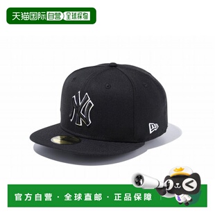 日本直邮New Era 59FIFTY 纽约洋基队 黑色 黑白 轮廓 14525211