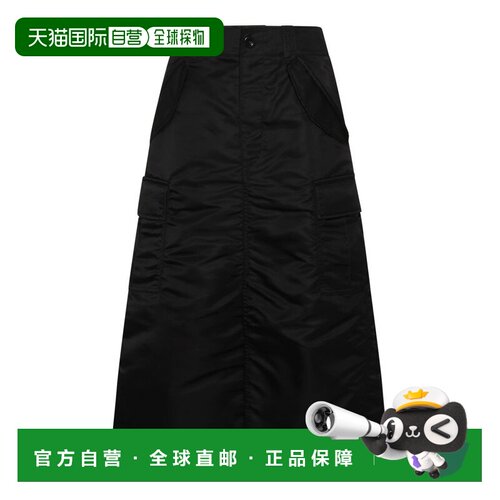 1h可退 香港直邮Sacai 女士 斜紋裙 SCW305 black黑色 舒适时尚