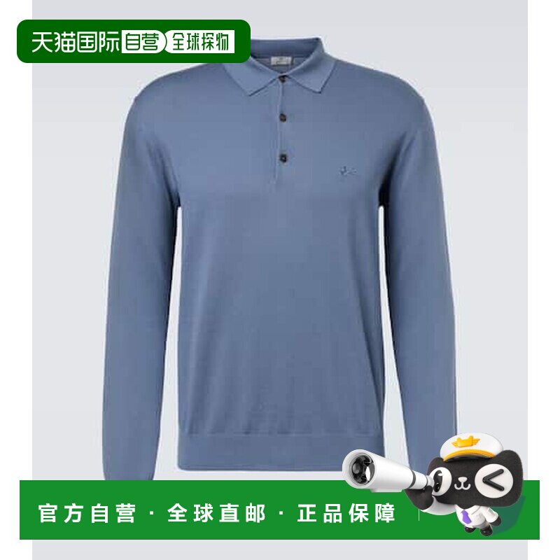 1h可退 香港直邮Etro 艾特罗 男士 棉质Polo毛衣 blue蓝色 舒适时