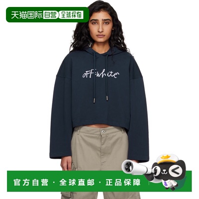 香港直邮off-white 女士 海军蓝 OW Embroidered Script Indust