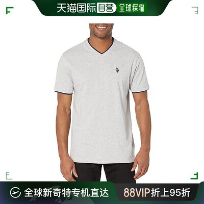 香港直邮潮奢 U.S. Polo Assn. 美国马球协会 男士 Ringer V-Neck