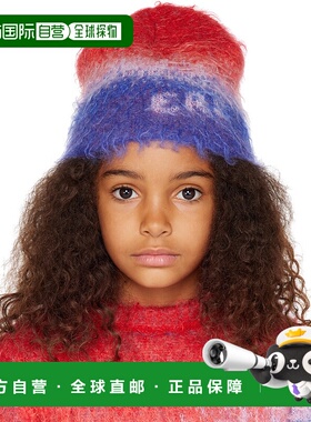1h可退 香港直邮潮奢 Erl 女童 蓝色 & 红色渐变儿童毛线帽童装 E