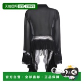 香港直邮Blumarine 蓝色情人 女士 1h可退 黑色粘胶纤维衬衫 P622