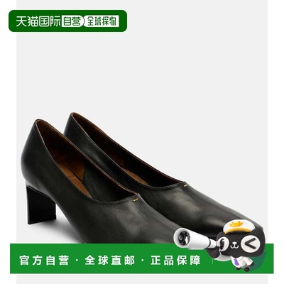 1h可退 香港直邮KHAITE 女士 Cecilia 皮质浅口鞋 black黑色 舒适