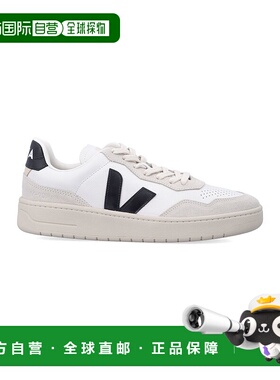 1h可退 香港直邮潮奢 Veja 女士 V-90 白色黑色皮质运动鞋 VD2021