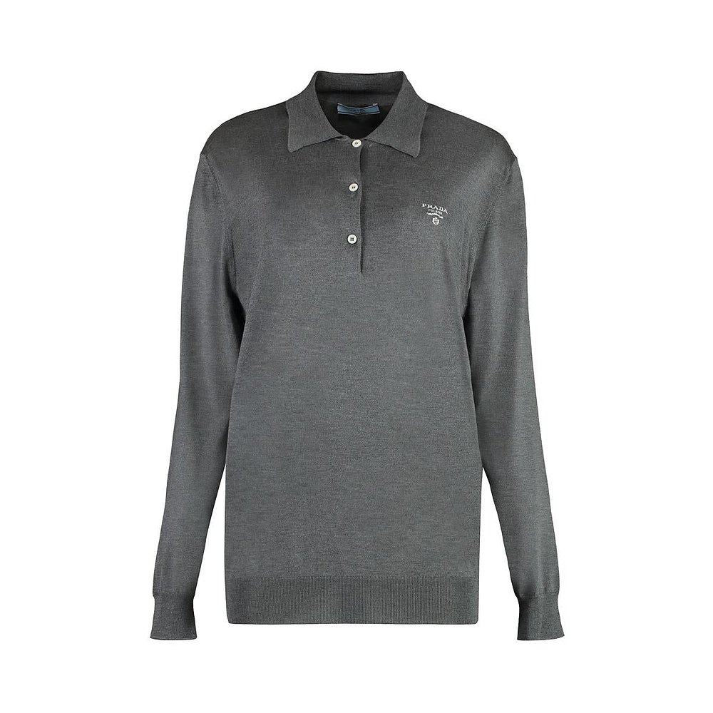 PRADA 女士T恤 P24G2OSOOO15EYF0480-2 AW2024 灰色