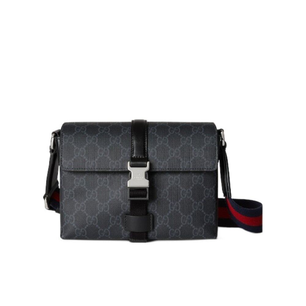 GUCCI 男士斜挎包 816953FAD8C1049 SS2025 黑色 GG超迷你单肩包