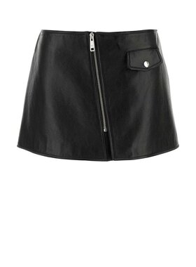 Prada 普拉达 女士 拉链皮革迷你裙 51893SOOO11KD