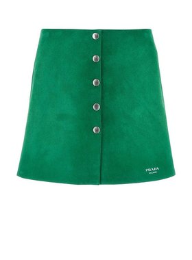 潮奢 Prada 普拉达 女士 A 字形纽扣细节半身裙 51897SOOO16QD