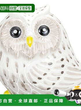 日本直邮九谷烧 3.2号猫头鹰 白色和黑色 装饰护身符猫头鹰流行礼