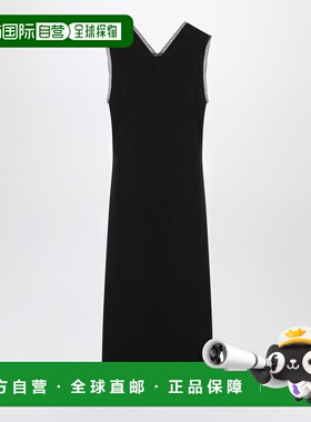 1h可退 香港直邮潮奢 Prada 普拉达 女士 黑色蕾丝中长连衣裙 P3O