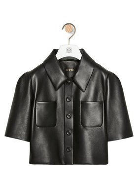 Loewe 胸袋短袖皮夹克 S540Y30L44