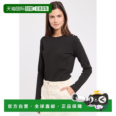 自营欧洲直邮Armor Lux 女士黑色棉圆领长袖T恤