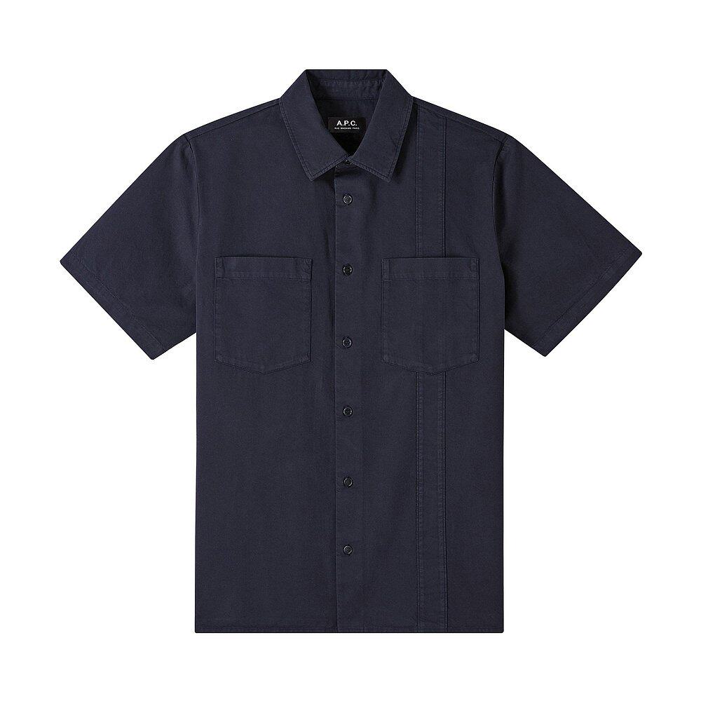 a.p.c.【美国奥莱】直发 Hunt 短袖衬衫 - 深海军蓝