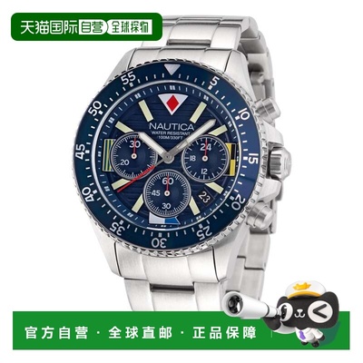 自营Nautica Westport Recycled Stainless Steel Chronograph Wa