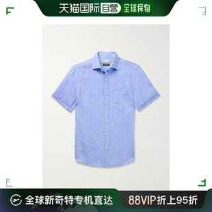 Glanshirt 修身 Incotex 亚麻衬衫 5XED0T 男士 香港直邮潮奢