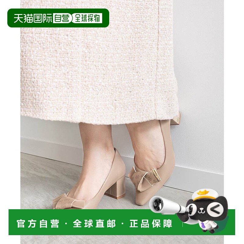 日本直邮RANDA 单字印花丝带高跟鞋 RA041BW14855 黑色