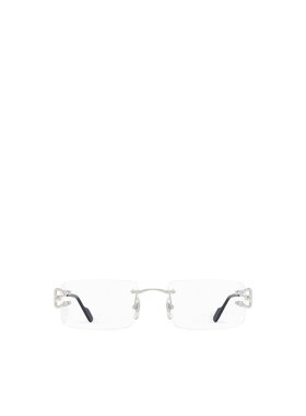 CARTIER 男士太阳镜 CT0488O002 AW2024 白色 logo标识平光镜