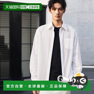 香港直邮BALMAIN 男士衬衫 FH1HS480CE480FB AW2025 白色 Cotton