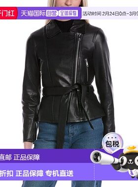 自营Reiss Febe Leather Jacket - Black 皮衣美国直发奥莱