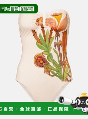 1h可退 香港直邮潮奢 ULLA JOHNSON 女士 Monterey 紧身花朵泳衣