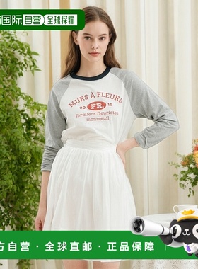 韩国直邮ANEDIT D Fleurs Coloration Raglan Tshirt_3colors长袖