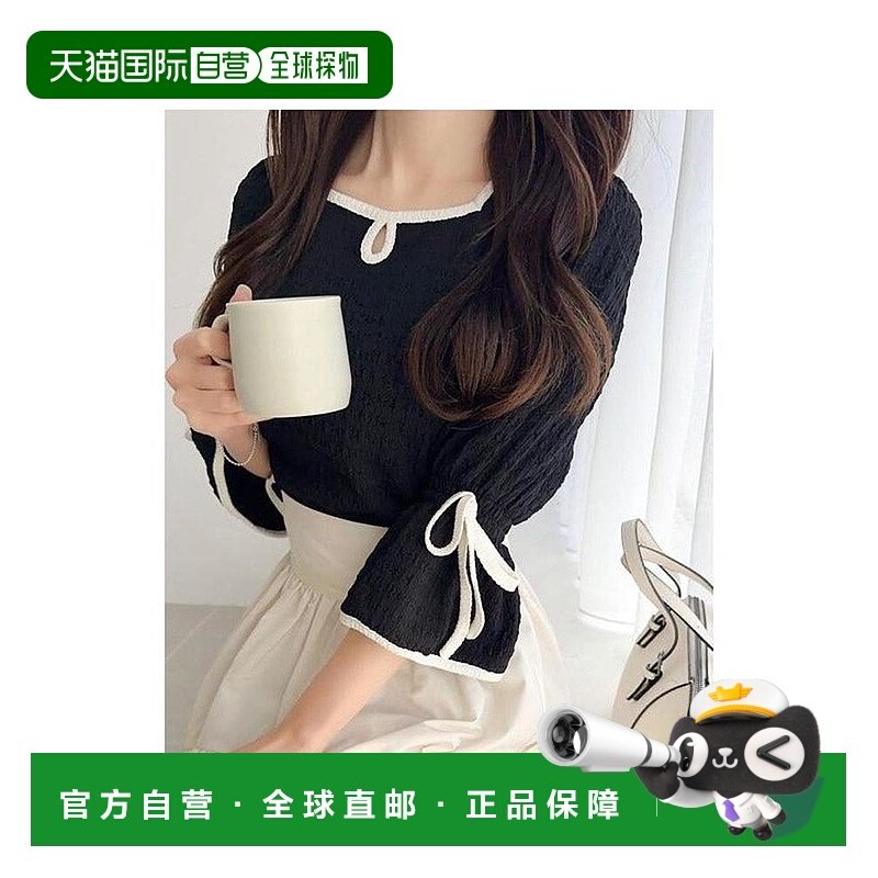 日本直邮日潮 mily bilet糖果袖带蝴蝶结套头衫mi1019090上衣背心