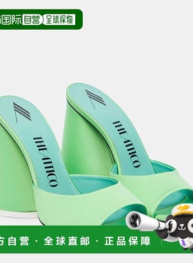 1h可退 香港直邮The Attico 女士 Luz 绸缎凉拖 green绿色 舒适时