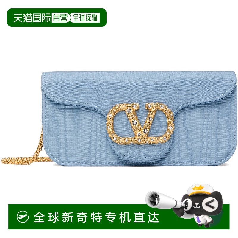 香港直邮潮奢 Valentino 华伦天奴 女士 蓝色 Locò Moire Fabric