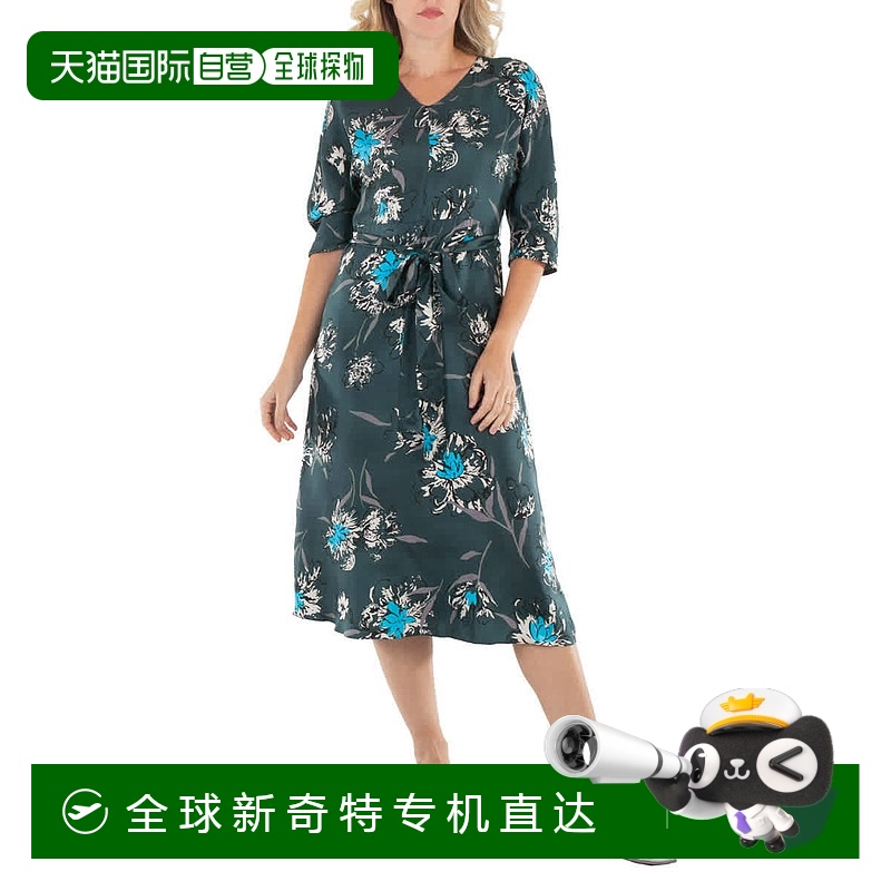 自营 Max Mara Cloe腰带府绸长袖迷笛连衣裙-淡绿色 【美国奥莱】