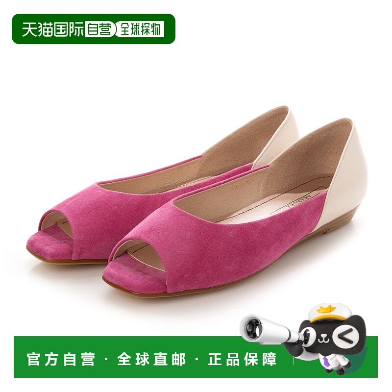 【日本直邮】AKAKURA 露趾平底鞋 (PK / S)女鞋真皮浅口单鞋