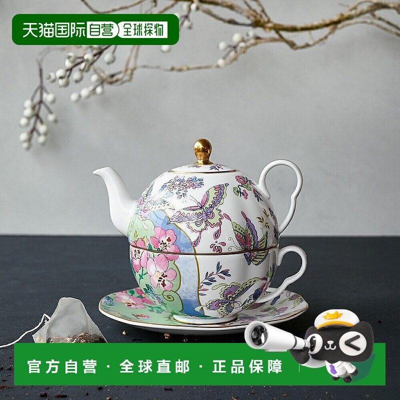 日本直邮WEDGWOOD威基伍德花间舞蝶子母壶轻奢高档茶具套装骨瓷