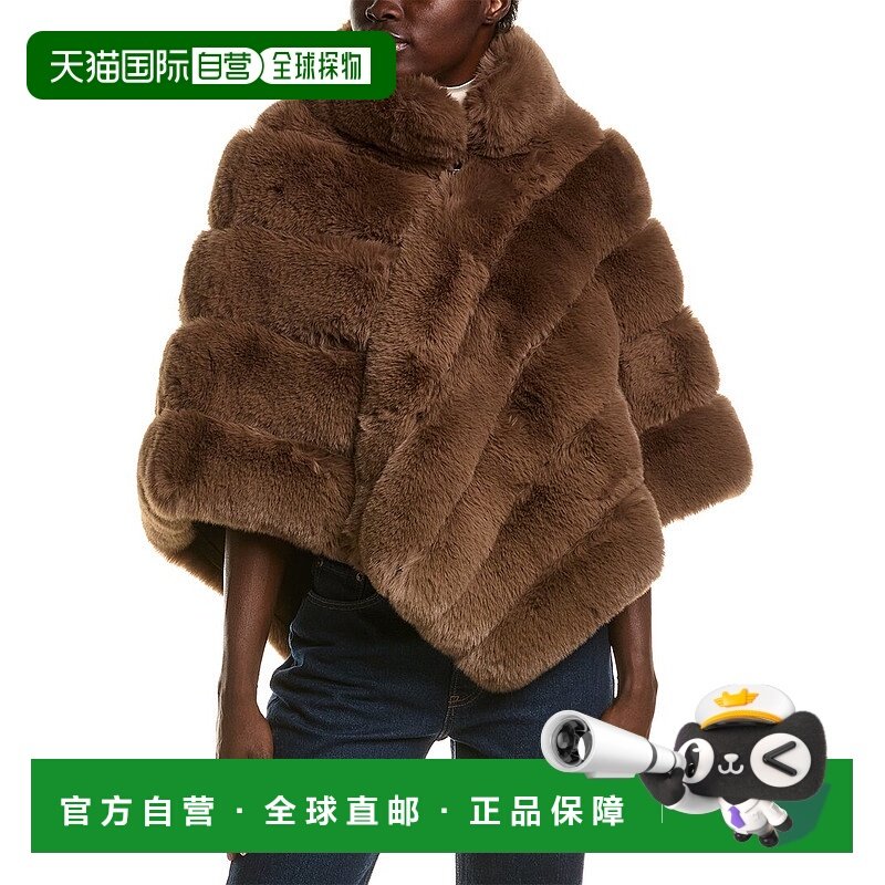 自营La Fiorentina Poncho - Brown 披肩美国直发奥莱