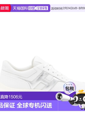 1h可退 香港直邮Hogan 女士 白色银色皮质运动鞋 HXW6690FR30U7I0