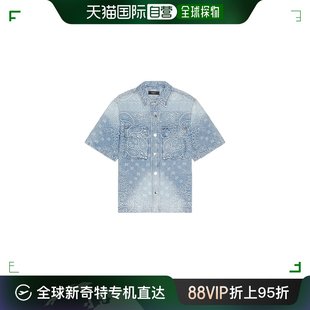 花色丝质提花按扣短袖 香港直邮潮奢 男士 AMDNIR1 AMIRI 衬衫