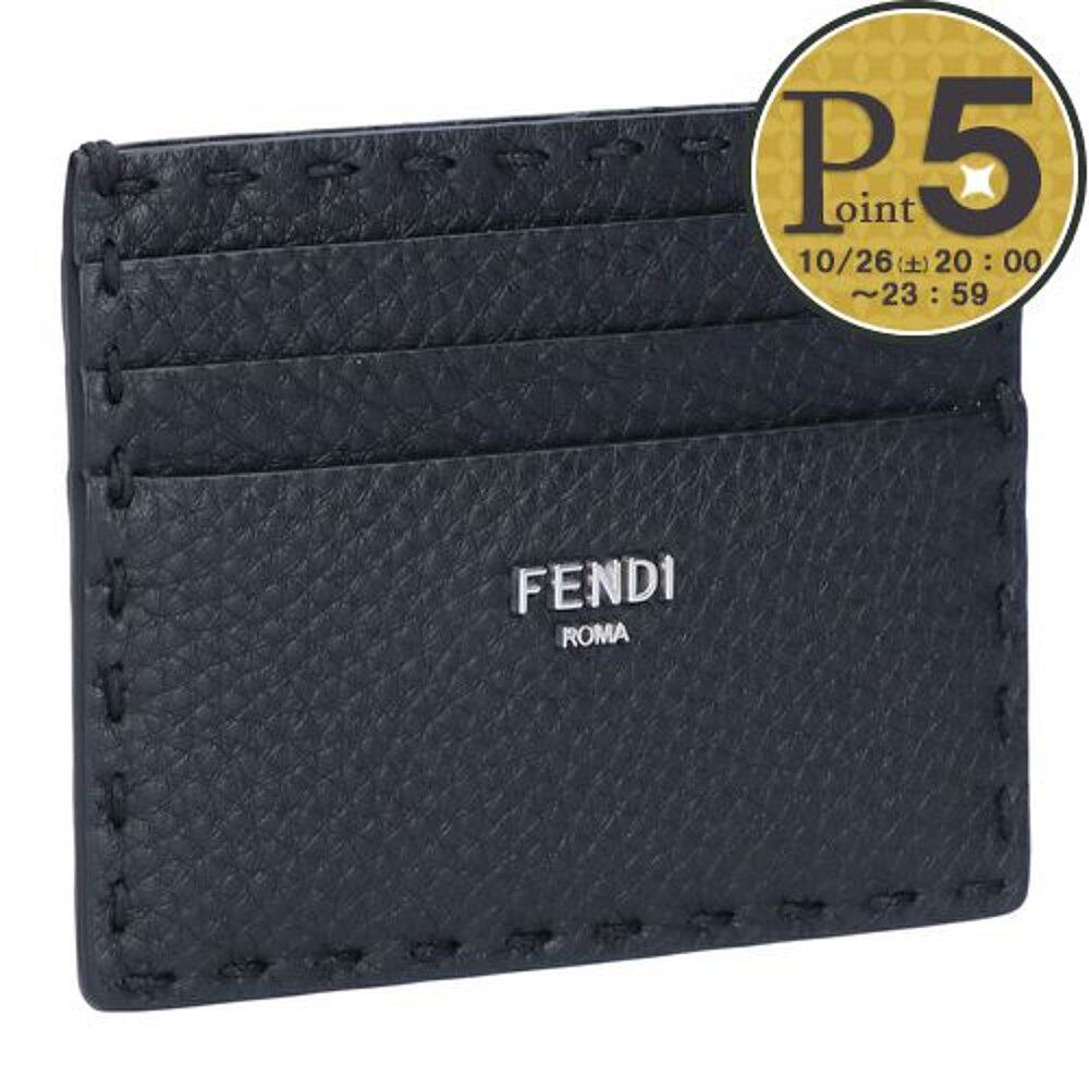 日本直邮FENDI SELLERIA 卡包 7M0164 AP3B F0GXN 黑色 铂金色