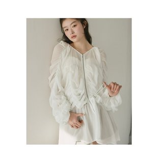 罩衫 1h可退 peplum 女士透视褶皱 DR25MBC06 日本直邮olu.