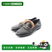 日本直邮中古LV路易威登女B级9新loafers乐福鞋 牛皮鞋 黑色