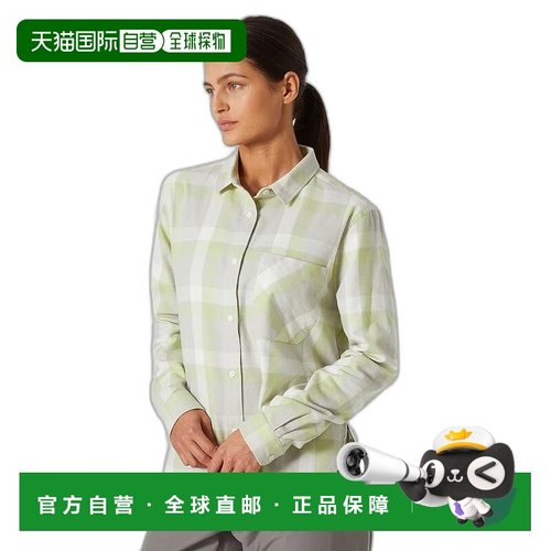 自营欧洲直邮Helly Hansen 女士抹茶色棉Lokka有机法兰绒长袖衬衫