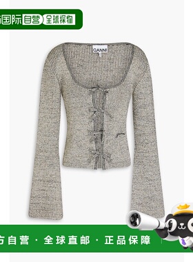 1h可退 香港直邮GANNI 甘尼 女士 金属感罗纹针织针织开衫 K20692