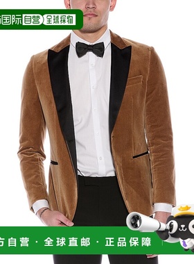 自营BOSS Hugo Boss Slim Fit Velvet Tuxedo Jacket - brown 美