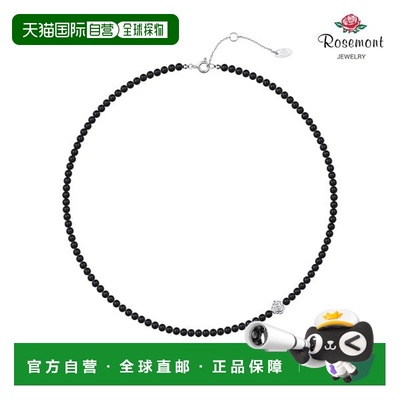 韩国直邮Rosemont [玫瑰纯银黑玛瑙珠项链 RA25A07K