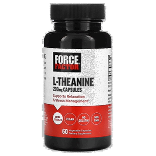 香港直发Force Factor茶氨酸素食胶囊补充维生素营养能量60粒动物