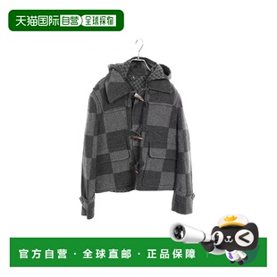 日本直邮中古LV路易威登男A级95新duffle coat粗呢大衣羊毛外套灰