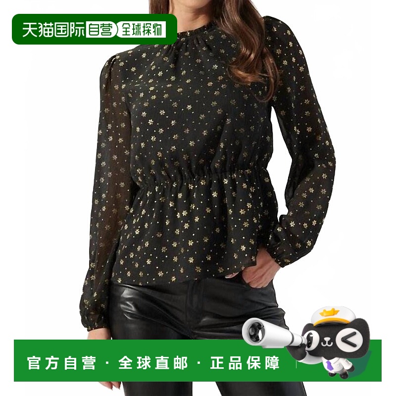 自营sugarlips金黄色Chandra碎花上衣 美国奥莱直发