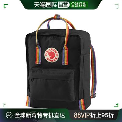 美国直邮Fjallraven Kanken 彩虹背包 黑色